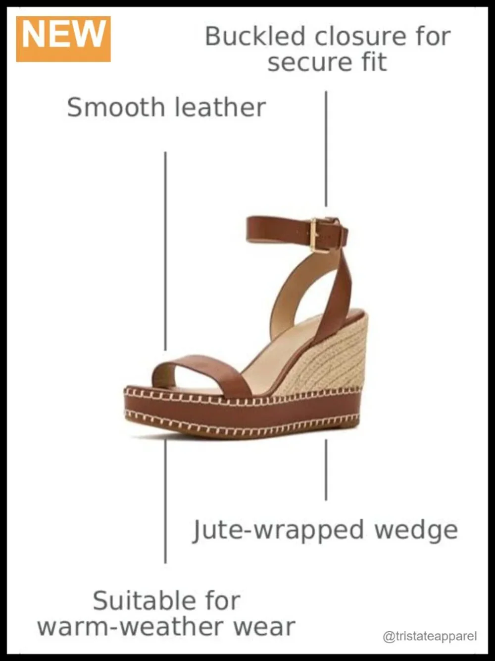 Hilarie Leather Espadrille Wedge Heel Ankle Strap Sandal